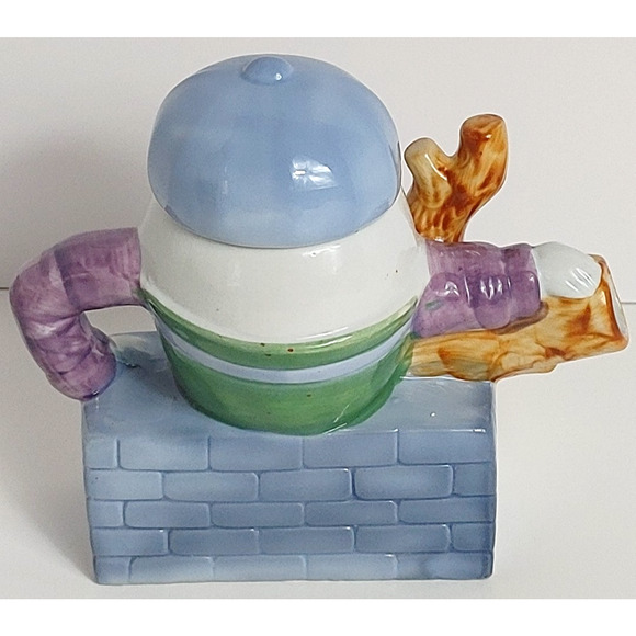 Humpty Dumpty Teapot Ceramic Decorative Collectible Vintage FEITX Nursery Rhyme - Picture 3 of 9